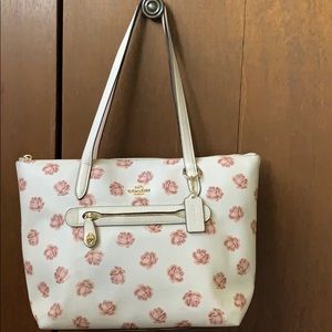 Large, leather, COACH shoulder bag